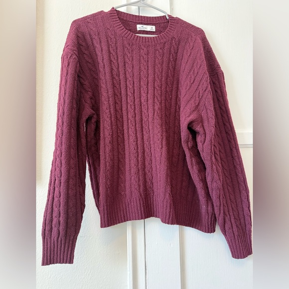 Hollister Maroon Cable Knit Sweater - Picture 3 of 7